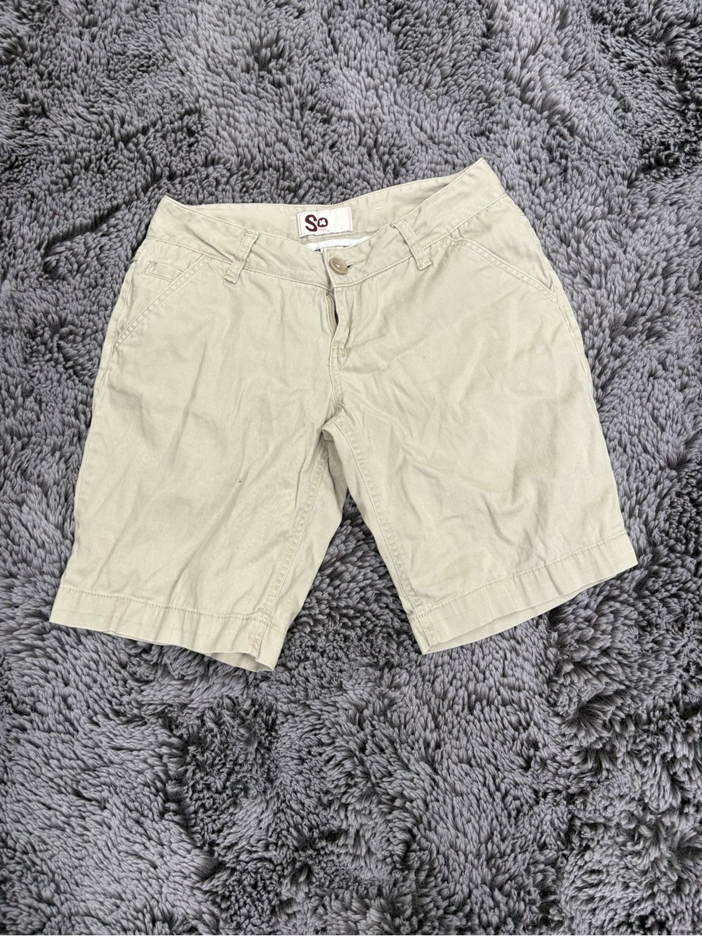 SO Women's Light Beige Casual Bermuda Shorts